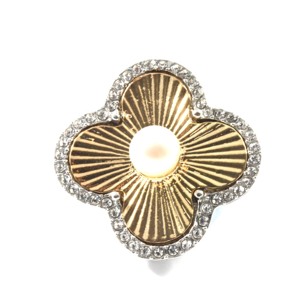 Brown Bling Bling Cultured Pearl Brooch 7.0-7.5mm
