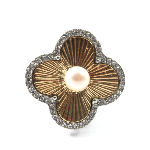 Brown Bling Bling Cultured Pearl Brooch 7.0-7.5mm