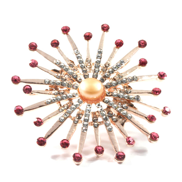 Starfish White/Pink/Orange Freshwater Cultured Pearl Brooch 9.5-10.0mm