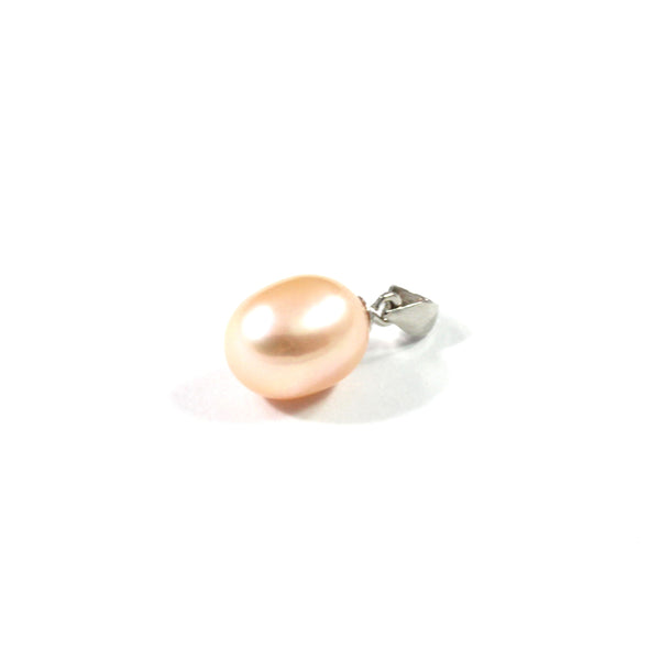 Orange Freshwater Cultured Pearl Pendant with Sterling Silver 925 8.5-9.0mm