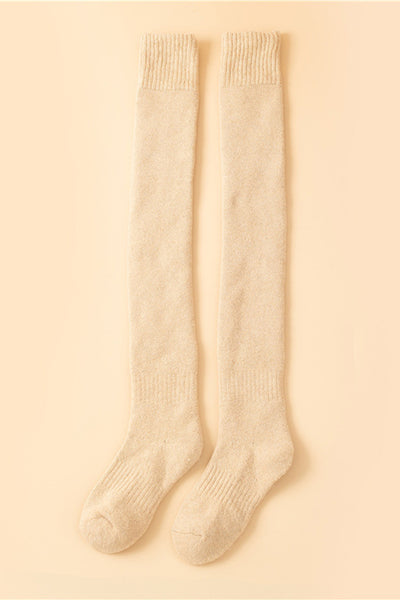 Extra Thick Wool Over Knee High Socks, Extra Warm Her Socks 75cm
